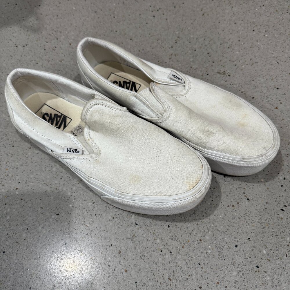 Vans classic white slip on PLATFORM size women's 9